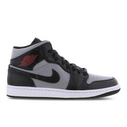 Men Shoes - Jordan 1 Mid - Black-Gym Red-Particle Grey