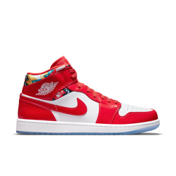 Men Shoes - Jordan 1 Mid - Chile Red-White-Pollen