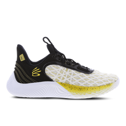 Men Shoes - Under Armour Curry 9 - White-Black-Metallic Gold
