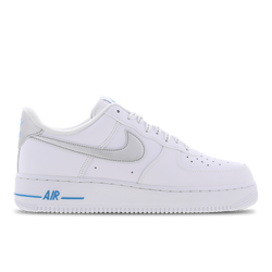 Men Shoes - Nike Air Force 1 - White-Mtlc Silver-Laser Blue