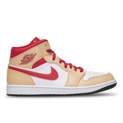 Men Shoes - Jordan 1 Mid - White Onyx-Light Curry-White