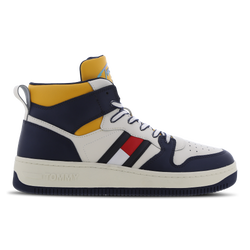 Men Shoes - Tommy Jeans Mid Basket - White-Navy-Yellow