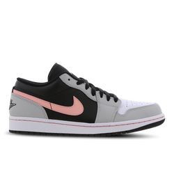 Men Shoes - Jordan 1 Low - Black-Bleached Coral-Grey Fog