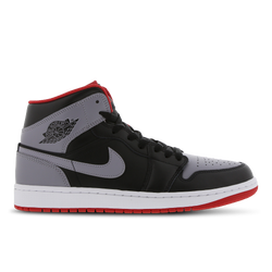 Men Shoes - Jordan 1 Mid - Black-Cement Grey-Fire Red