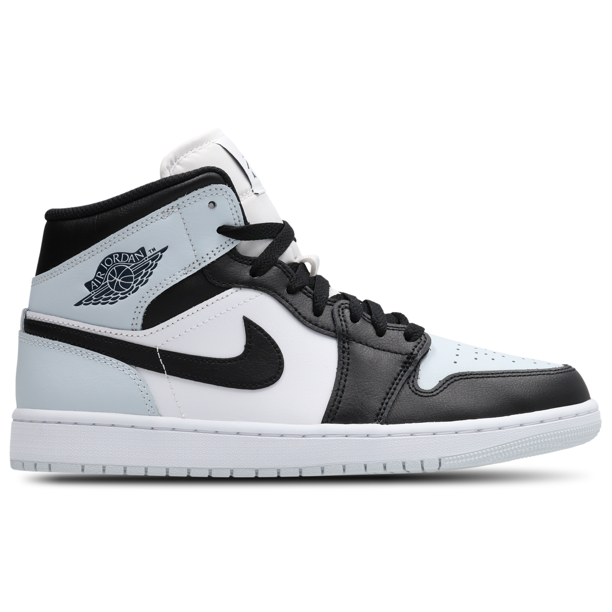 Baskets Jordan Aj1 Mid noires, vue de profil
