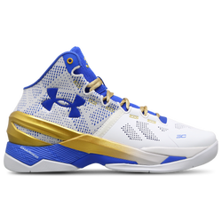 Men Shoes - Under Armour Curry 2 - White-Metallic Gold-Team Royal