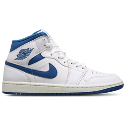 Men Shoes - Jordan 1 Mid - White-Industrial Blue-Sail