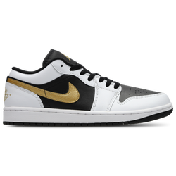 Men Shoes - Jordan 1 Low - White-Metallic Gold-Black