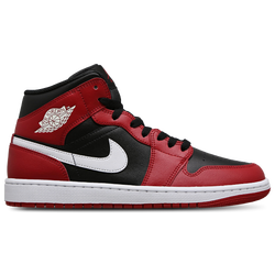 Men Shoes - Jordan 1 Mid - Black-White-Gym Red