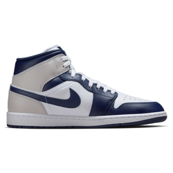 Herren Schuhe - Jordan Aj1 Mid - White-Midnight Navy-Neutral Gr