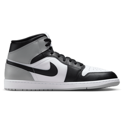Men Shoes - Jordan Aj1 Mid - White-Black-Lt Smoke Grey