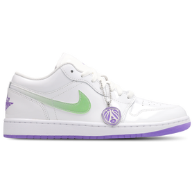 Air Jordan 1 Low - Men - White / Action Grape / Key Lime