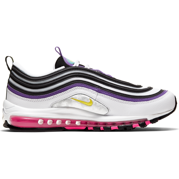 Nike Air Max 97 White Dynamic Yellow Violet Marathon Running Shoes/Sneakers 921826-106 - 921826-106