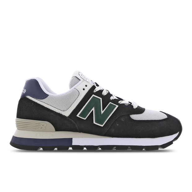 New Balance Homme 574 Rugged en Noir/Vert, Suede/Mesh - ML574DVB