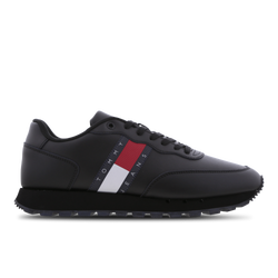 Homme Chaussures - Tommy Jeans Leather Runner - Triple Black-Triple Black