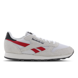 Men Shoes - Reebok Classic Leather - Pure Grey 1-Vector Red-Glen Green
