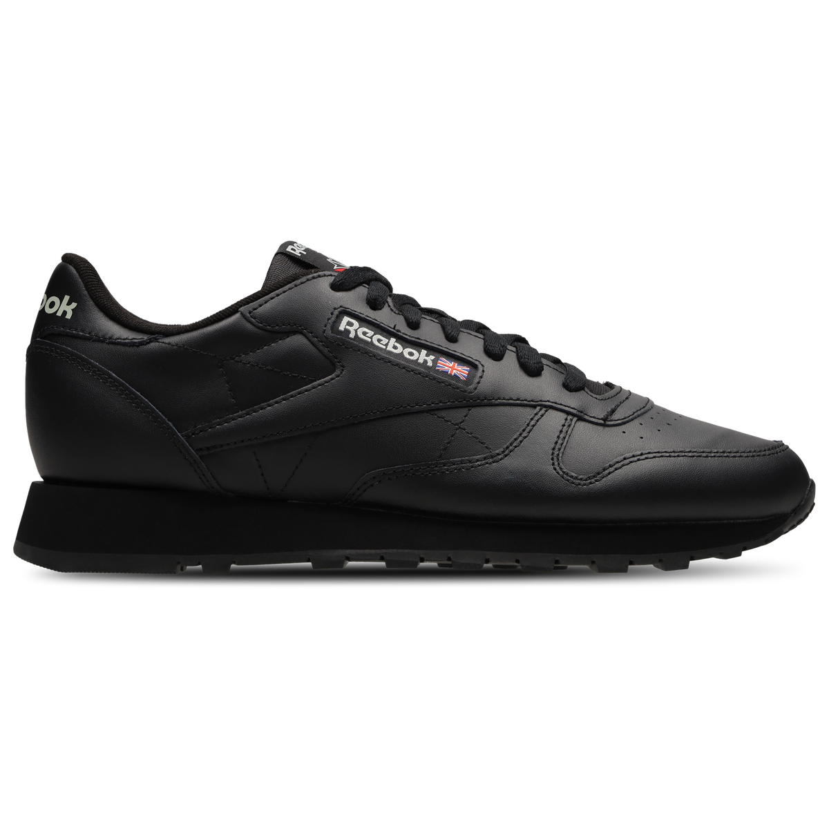Baskets Reebok Classic noires, vue de profil