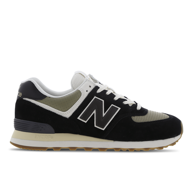 New Balance Men's ML574 in Black/Green Suede/Mesh - ML574DO