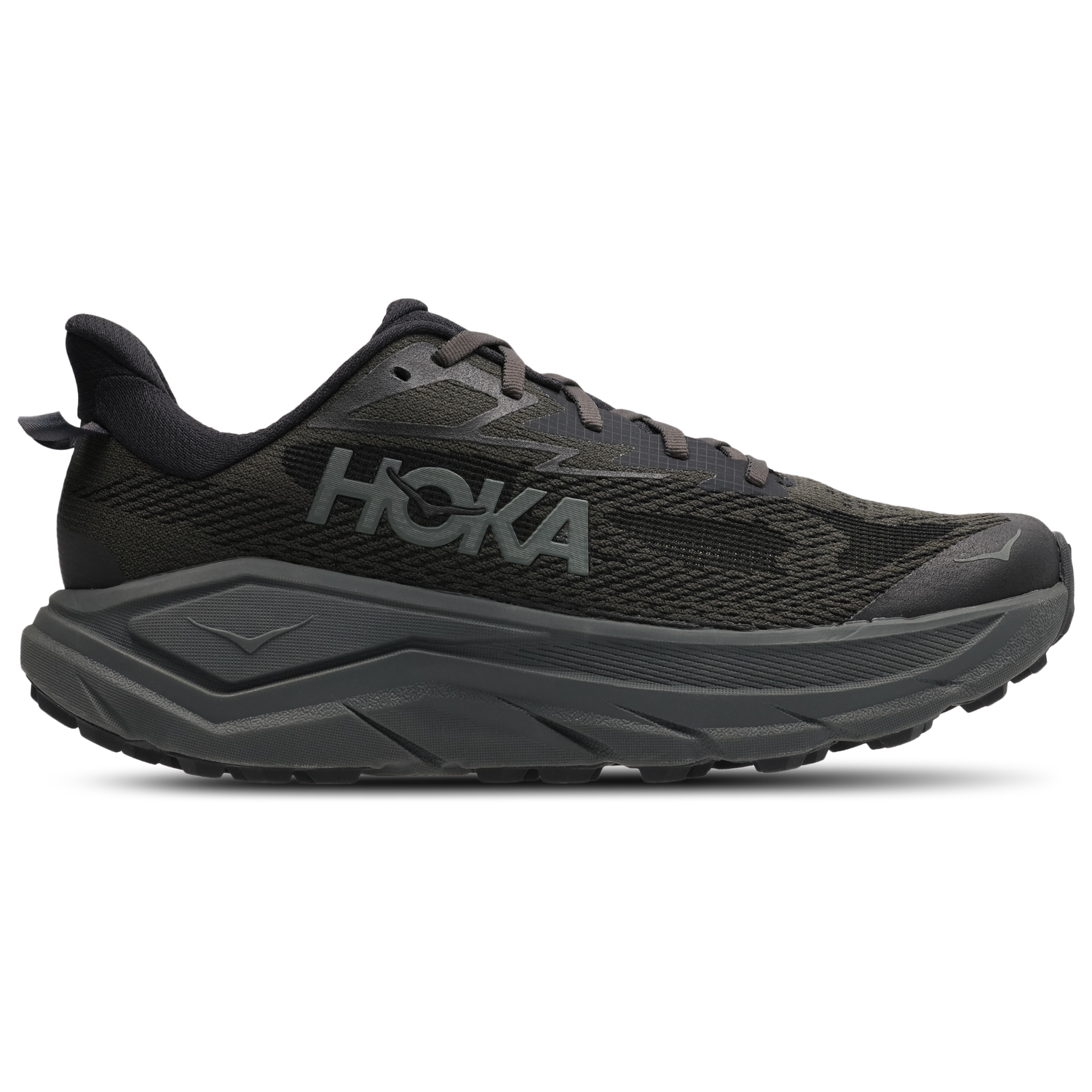 Hoka Challenger Sneakers Heren - Zwart - Maat 42 2/3 - Mesh/Synthetisch Grijs/Zwart