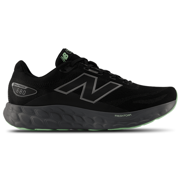 New Balance Men's Fresh Foam 680v8 Waterproof Running Shoes - Black/Grey/Green - M680WBK8