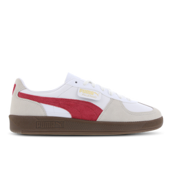 Men Shoes - Puma Palermo - White-Vapor Gray-Club Red