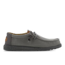 Uomo Scarpe - HEYDUDE Wally Washed Canvas - Charcoal-Black