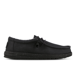 Men Shoes - HEYDUDE Wally Washed Canvas - Black-Black