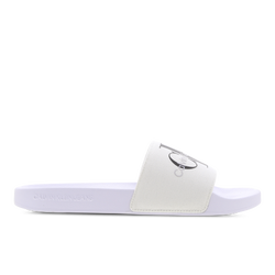 Herren Schuhe - Calvin Klein Slide Monogram Co - White-White