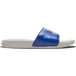 Men Flip-Flops and Sandals - Nike Benassi Jdi Print - Light Bone-Blue Fury-Persian Violet