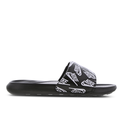 Herren Flip-Flops and Sandals - Nike Victori One Slide Print - Black-White