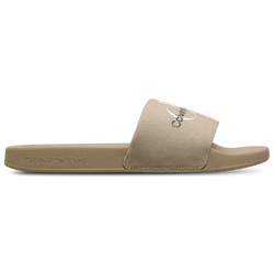 Homme Tongues et Sandales - Calvin Klein Slide Monogram Co - White Pepper-Bright White