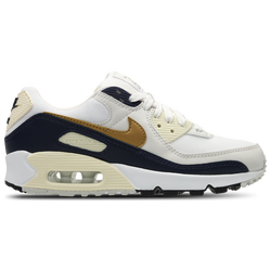 Mujer Zapatillas - Nike Air Max 90 - White-Mtlc Gold-Obsidian