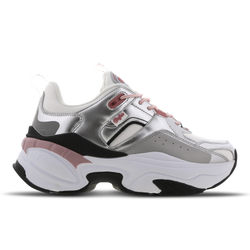 Women Shoes - Buffalo Crevis - White-Silver-Pink