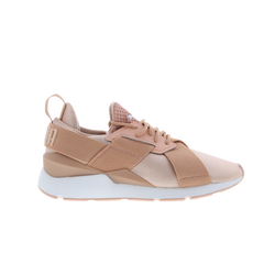 Women Shoes - Puma Muse X Strap Satin EP - Peach Beige-Puma White-Puma White
