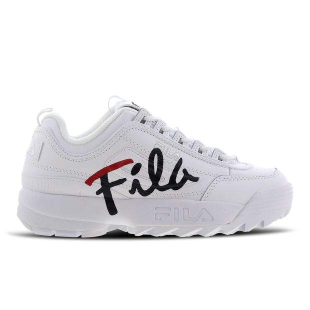 Fila Womens Fila Disruptor Script - Womens Shoes White/Navy/Red Size 09.5