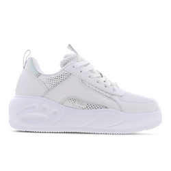 Women Shoes - Buffalo Flat - White-Silver