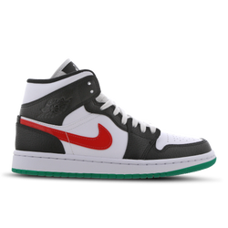 Women Shoes - Jordan 1 Mid - Black-University Red-Lucid Green