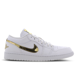 Women Shoes - Jordan 1 Low - White-Mtlc Gold