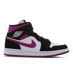 Women Shoes - Jordan 1 Mid - Black-Cactus Flower-White