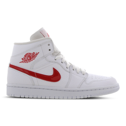Women Shoes - Jordan 1 Mid - White-University Red