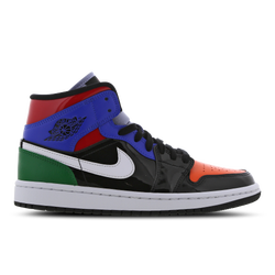 Women Shoes - Jordan 1 Mid - Black-University Red-Pine Green
