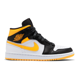 Women Shoes - Jordan 1 Mid - White-Laser Orange-Black