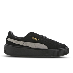Women Shoes - Puma Suede Platform - Black-White-Black