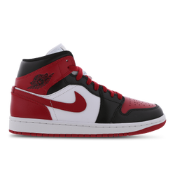 Women Shoes - Jordan 1 Mid - Black-Fire Red-White