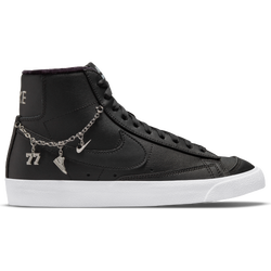 Women Shoes - Nike Blazer Mid - Black-Black-Metallic Silver