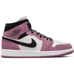 Women Shoes - Jordan 1 Mid - Light Mulberry-Black-Light Bone