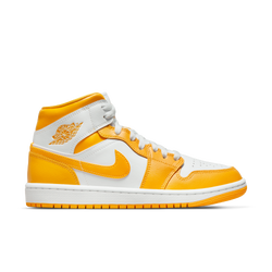 Women Shoes - Jordan 1 Mid - White-University Gold-White