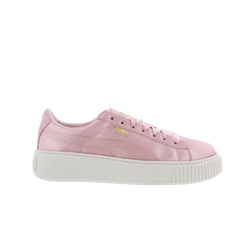 Women Shoes - Puma Basket Platform Satin - Shell Pink-Shell Pink-Whisper White