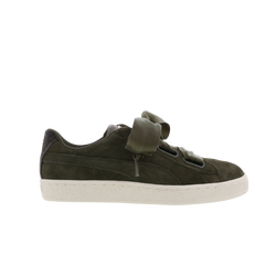 Femme Chaussures - Puma Suede Heart Velvet Rope - Olive Night-Olive Night-White