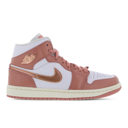Women Shoes - Jordan Aj1 Mid - Red Stardust-Mtlc Copper-White
